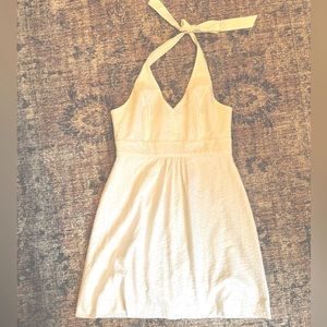 Lilly Pulitzer halter tie white eyelet mini dress, sz 12